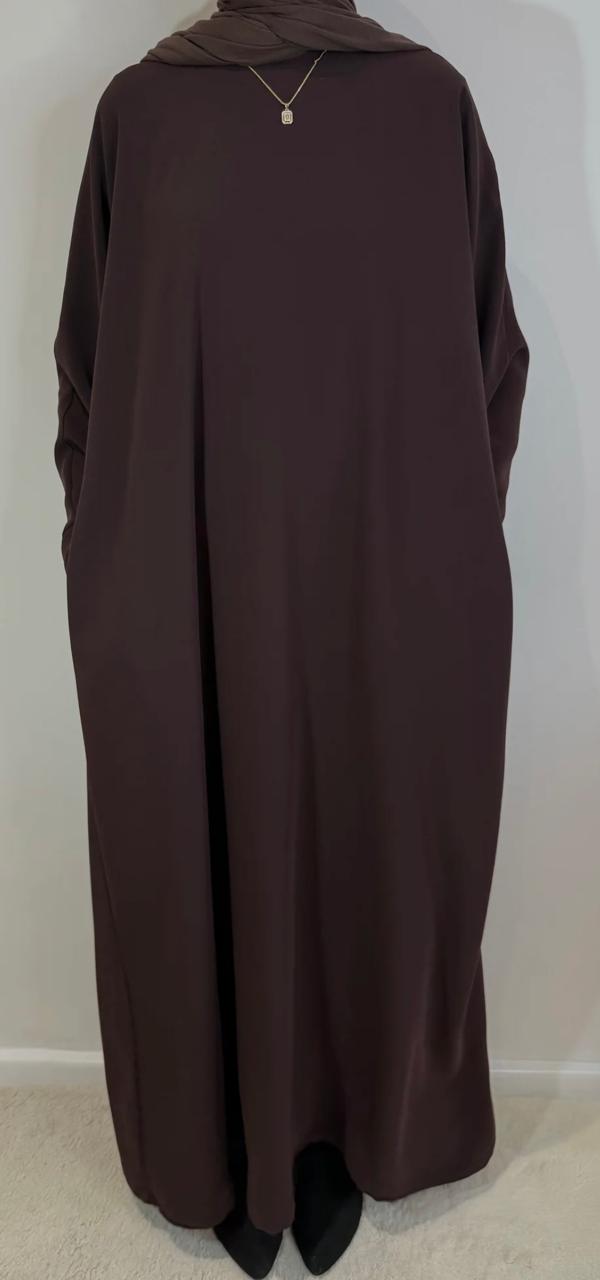 Smart abaya - COCOA SHADE (with pockets, zip, button) hijab not included