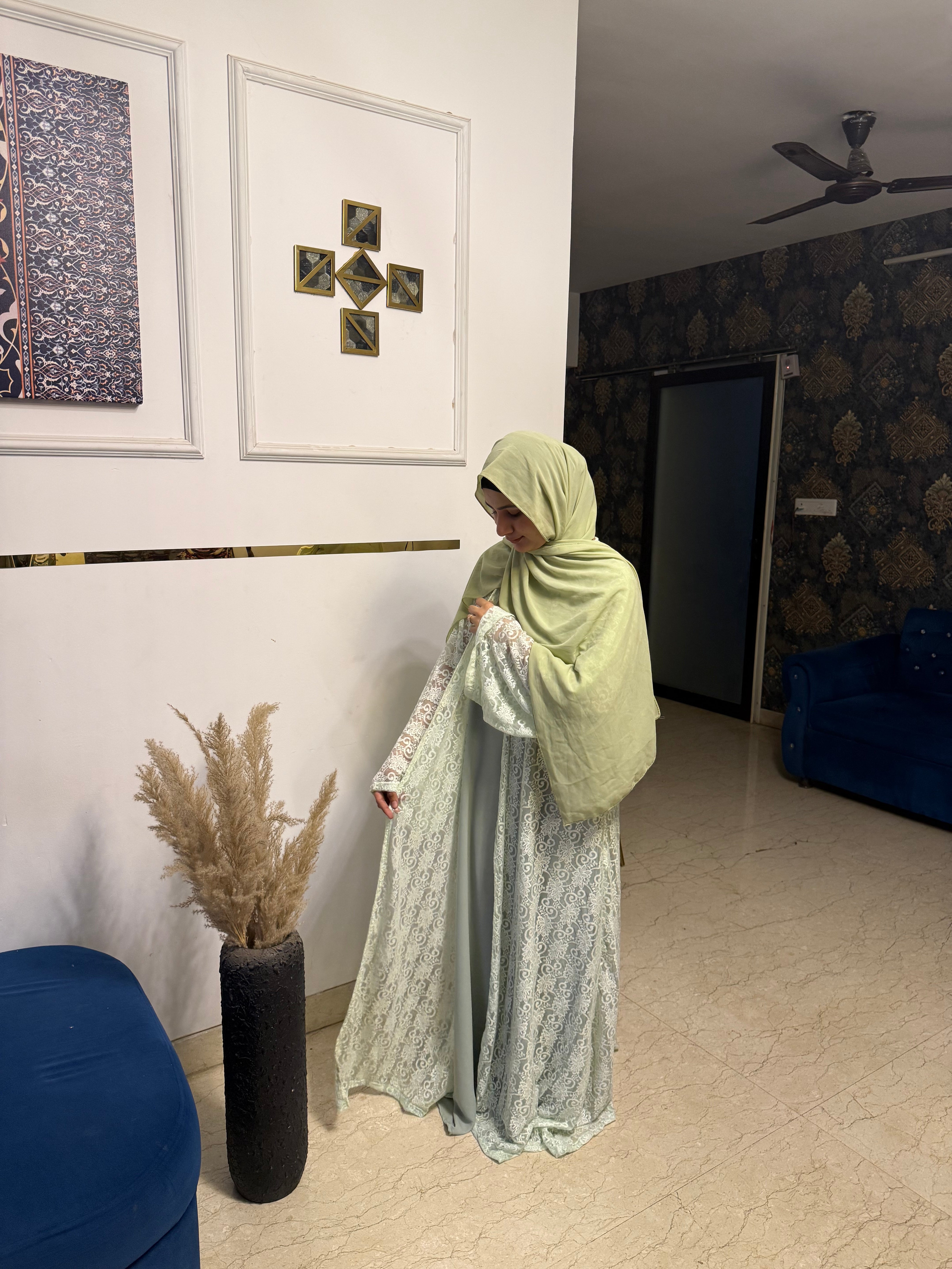 Pastel Seafoam shrug - Inner slit and hijab not included