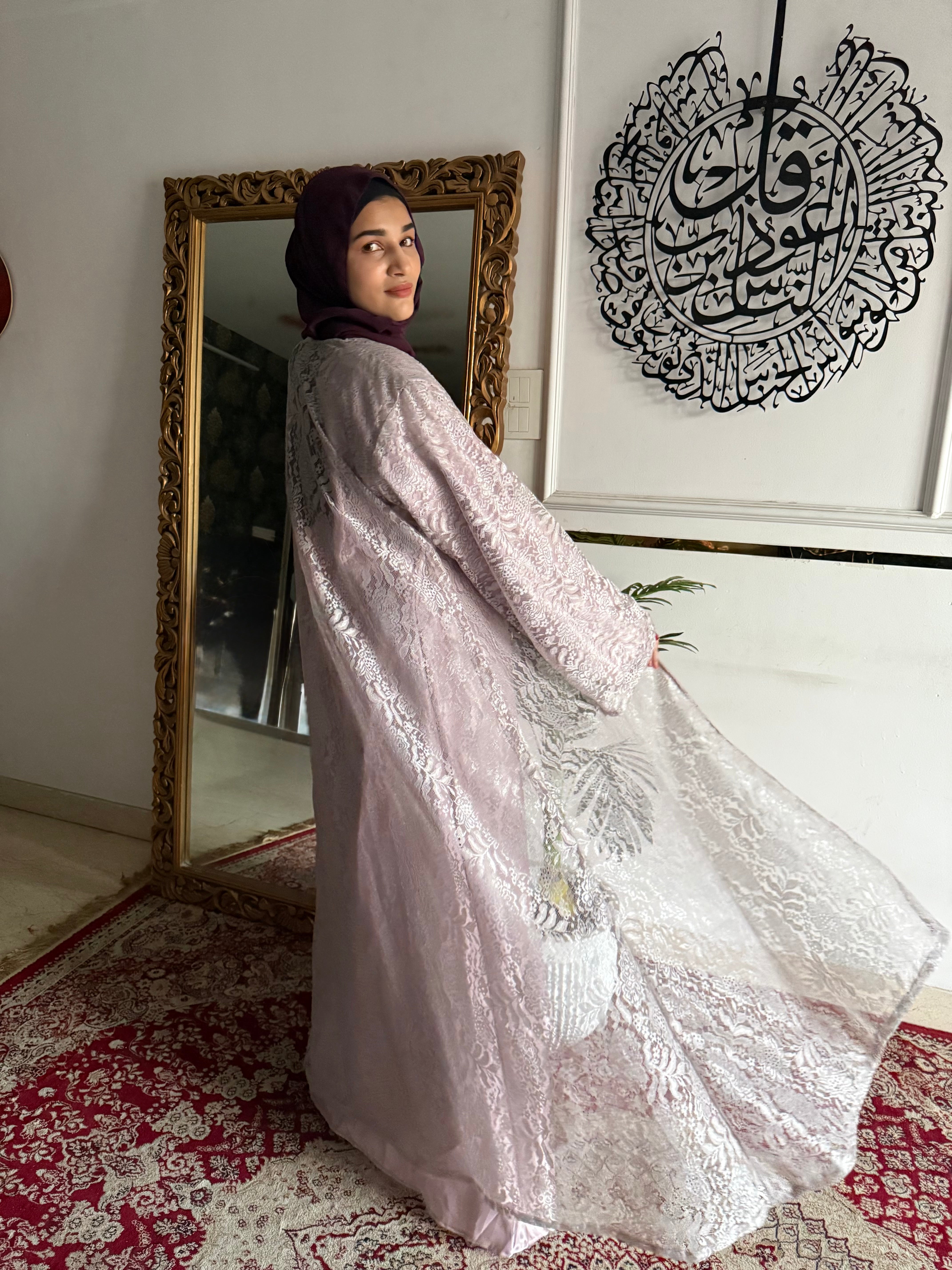 Luxury Metallic Lace shrug  | Modest Evening Cardigan, Inner slit and hijab not included