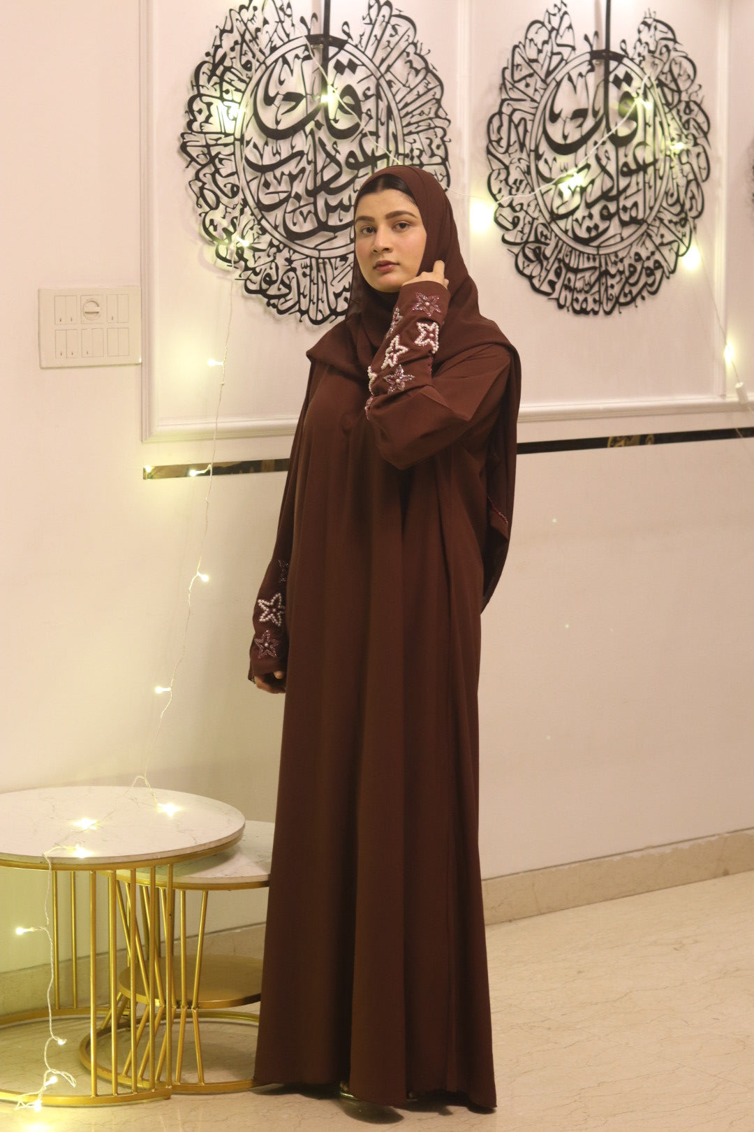 Tara handwork abaya with hijab