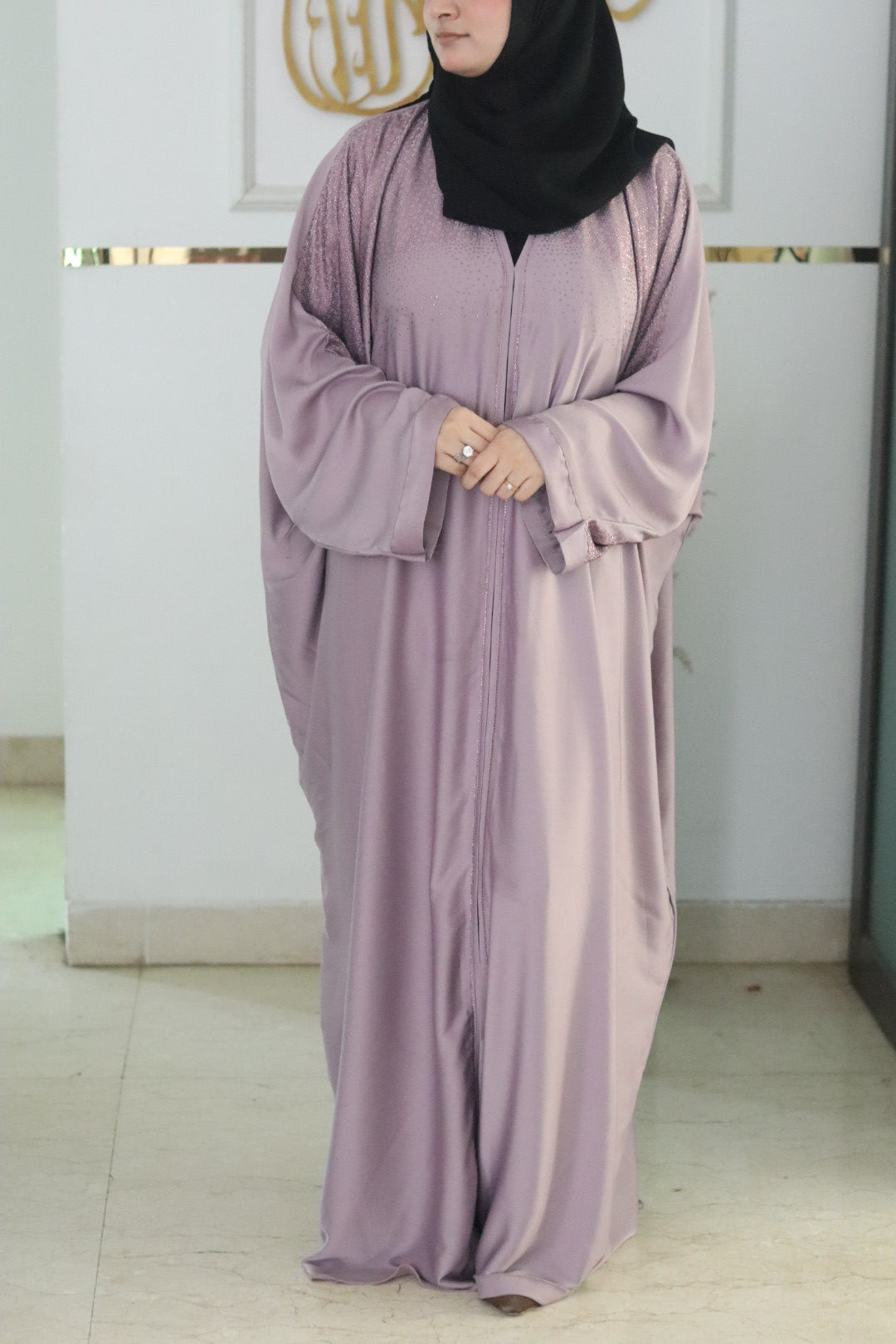 Mauve pearl Abaya (with hijab)
