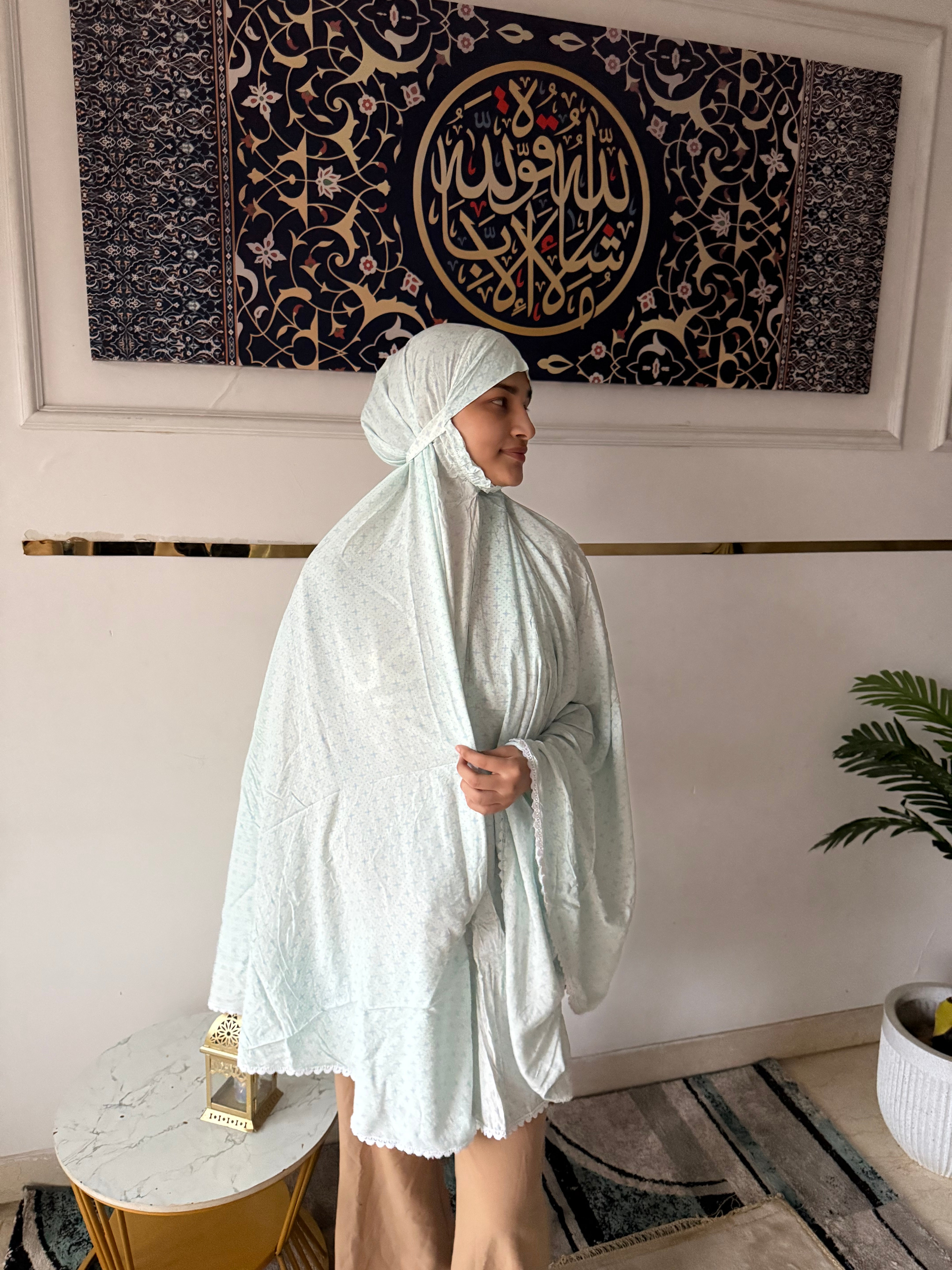 Mint printed Makhna- mid length
