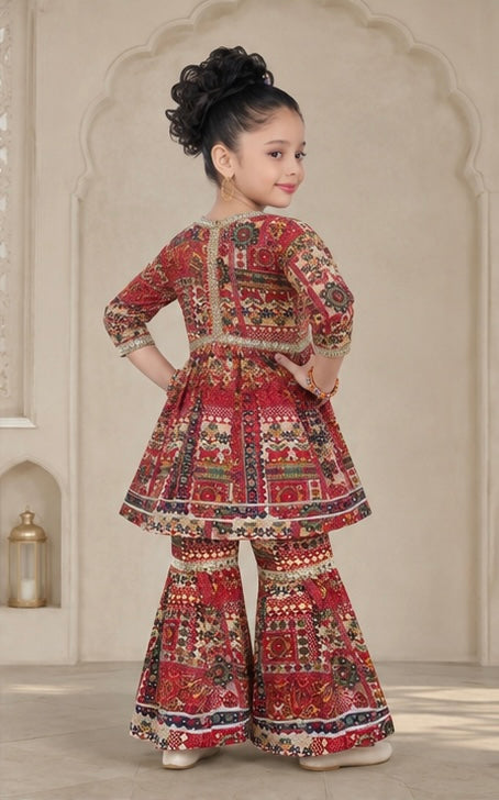 Kids Peplum Kurti with Flared Palazzo Set
 (5-15 years)