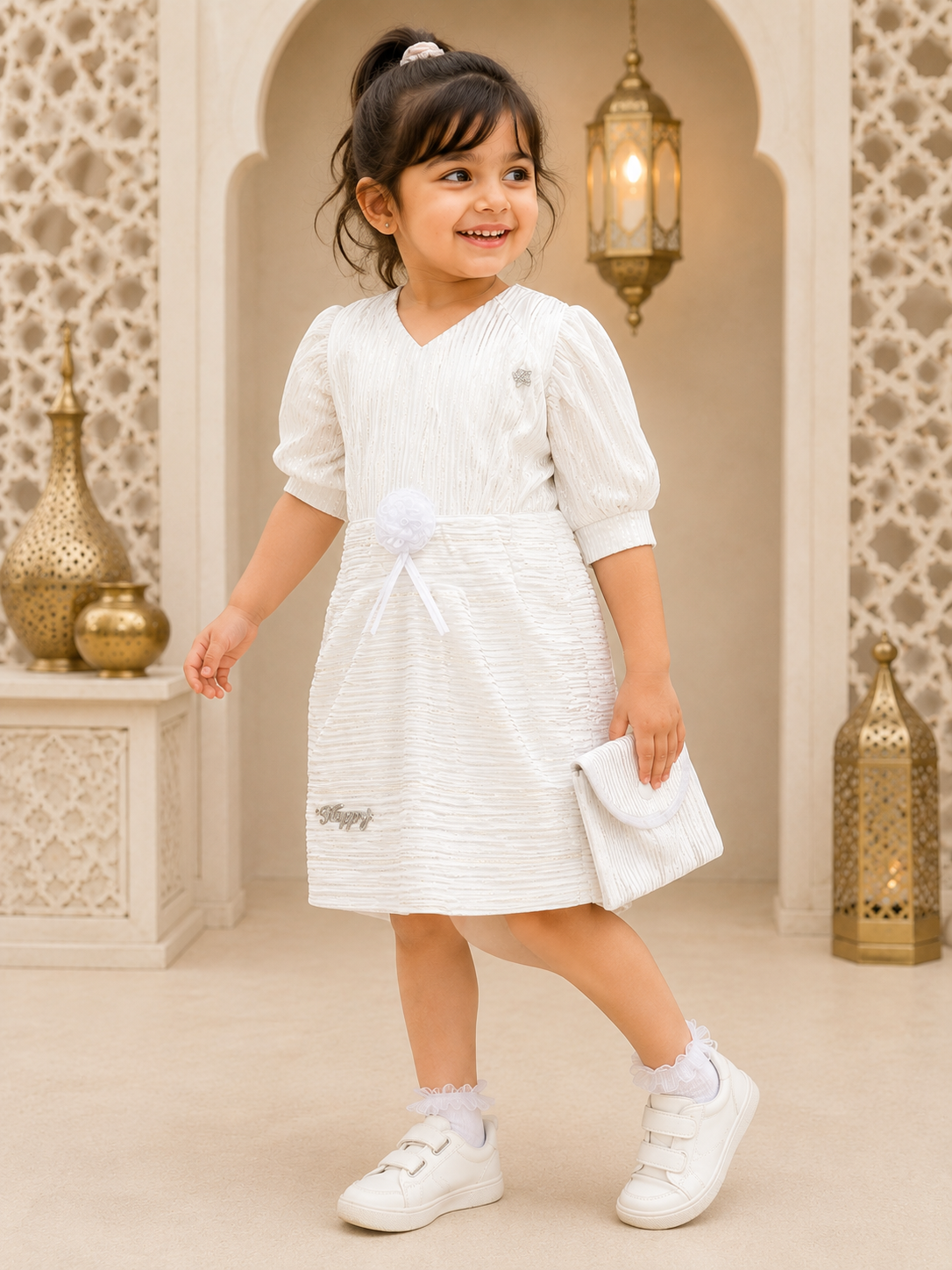 White shimmer dress
- kids (1-10 years)