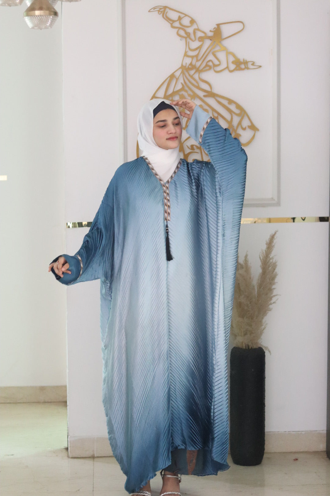 Ombre kaftan blue Abaya (with hijab)
