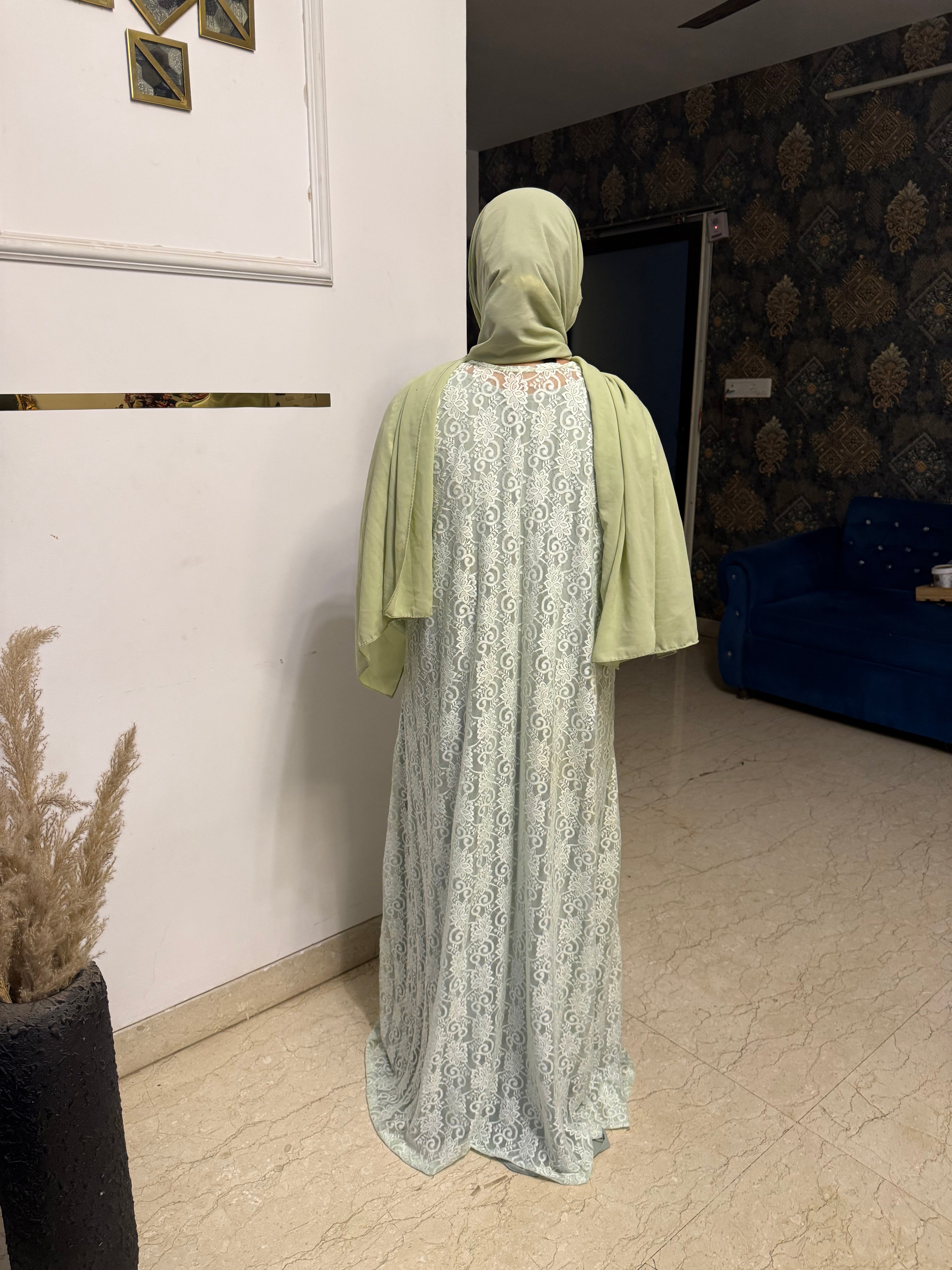 Pastel Seafoam shrug - Inner slit and hijab not included