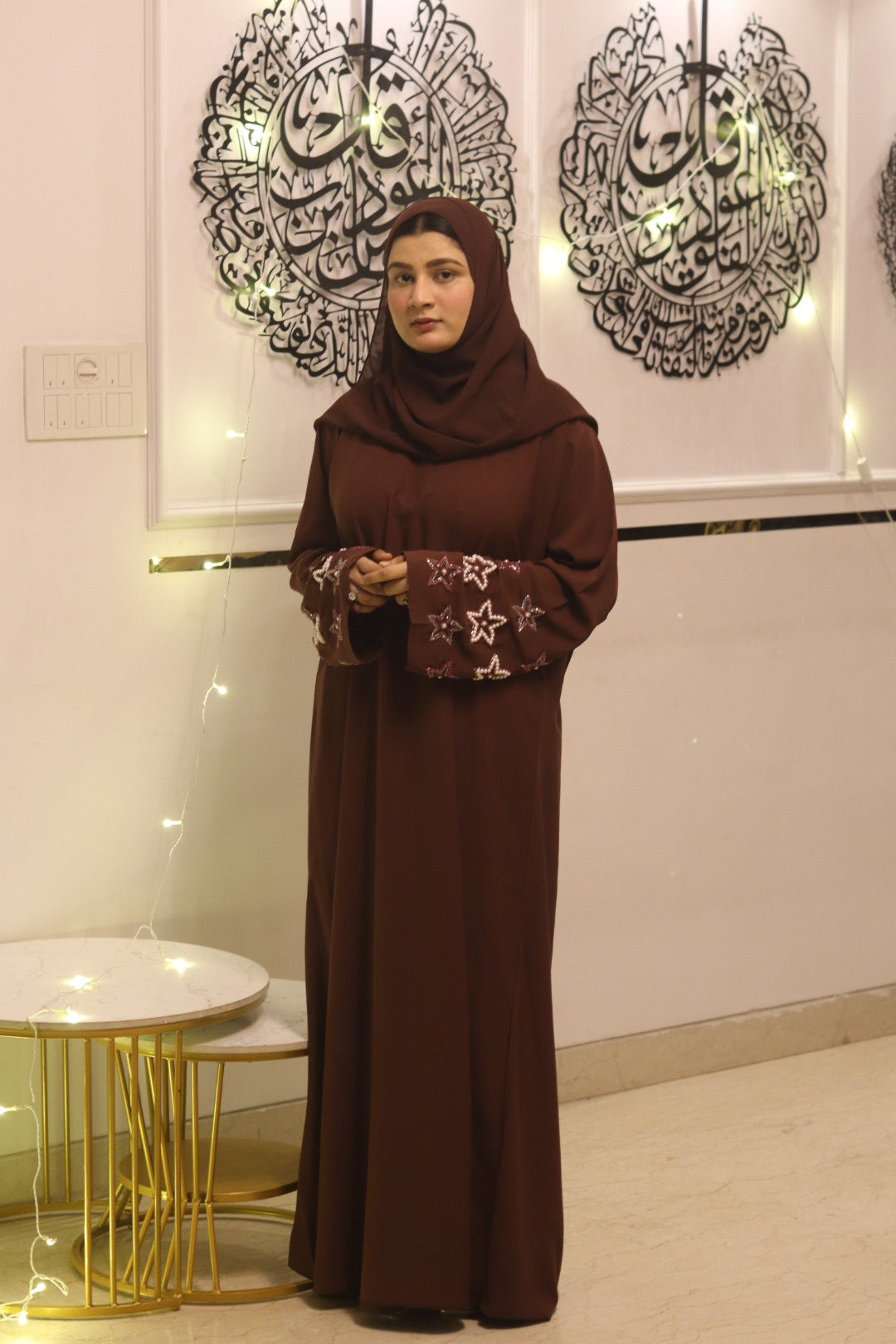 Tara handwork abaya with hijab