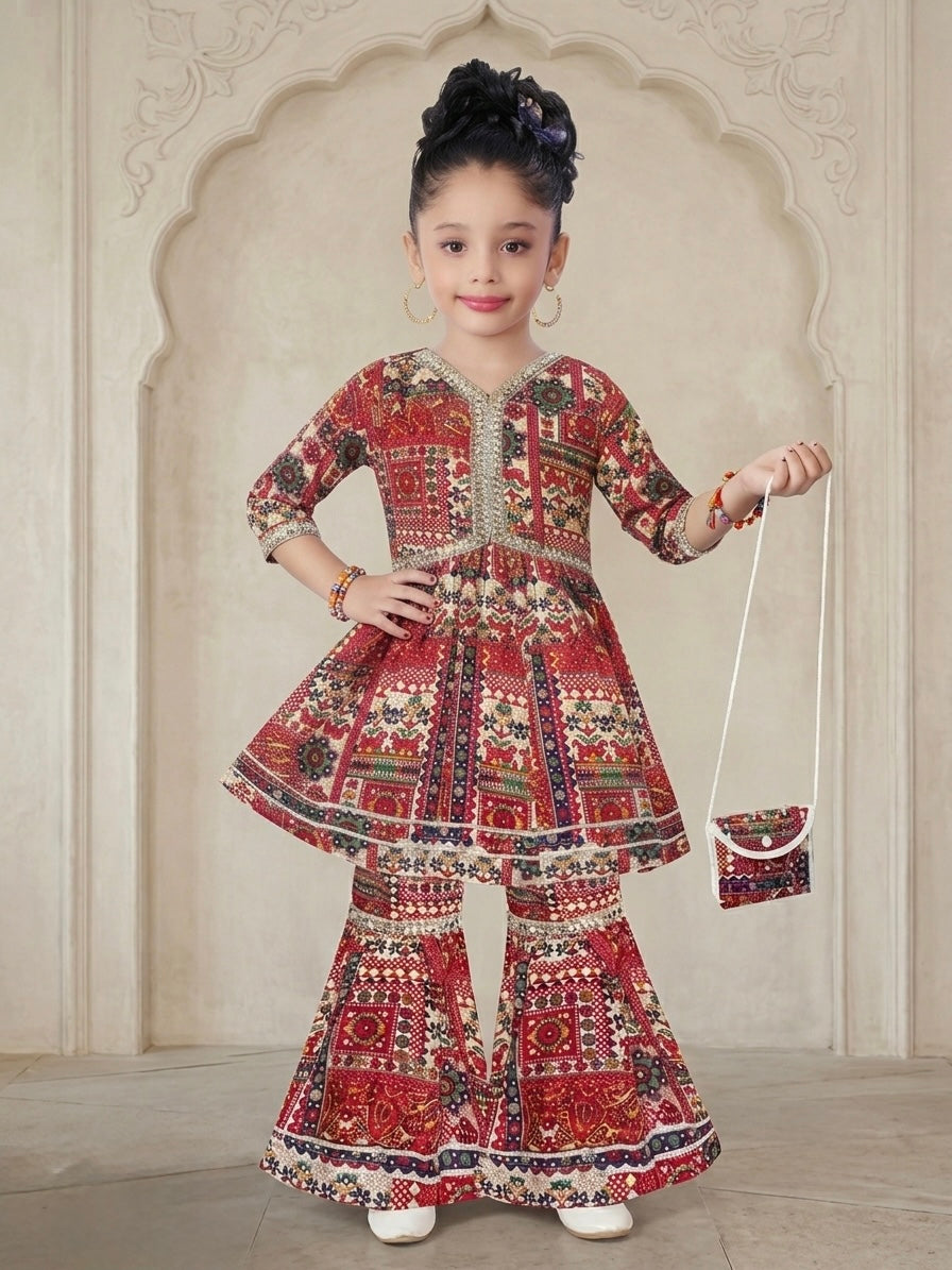 Kids Peplum Kurti with Flared Palazzo Set
 (5-15 years)