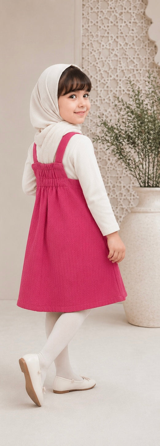 Magenta Pinafore Dress & Top Set
- kids (1-10 years)