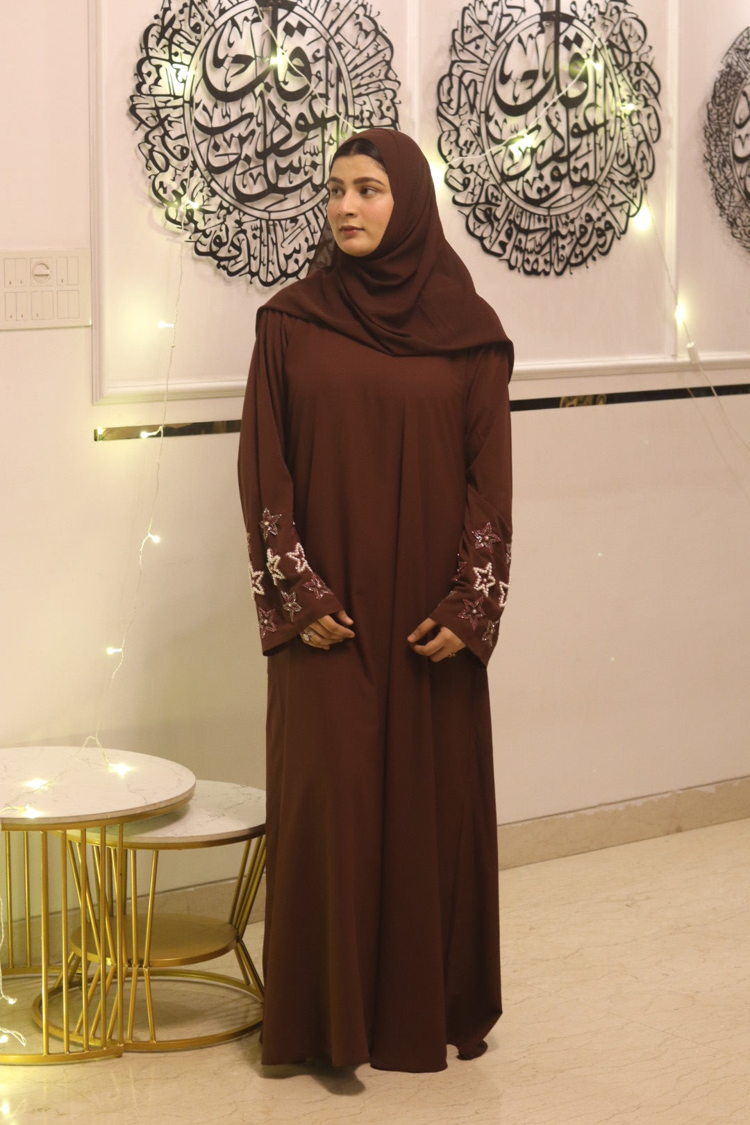 Tara handwork abaya with hijab