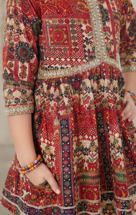 Kids Peplum Kurti with Flared Palazzo Set
 (5-15 years)