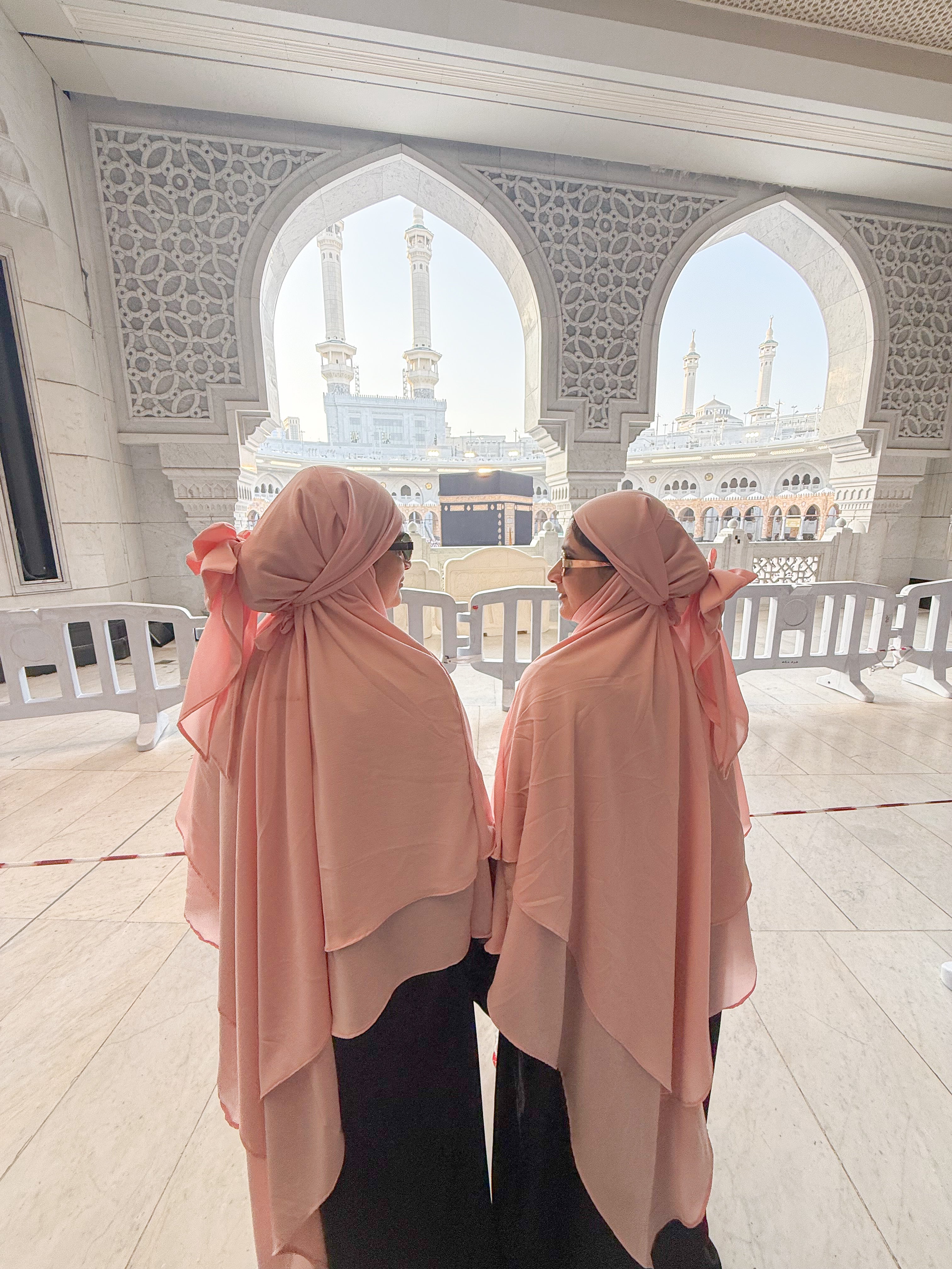 Bow fish tail one-piece Jilbab - peach