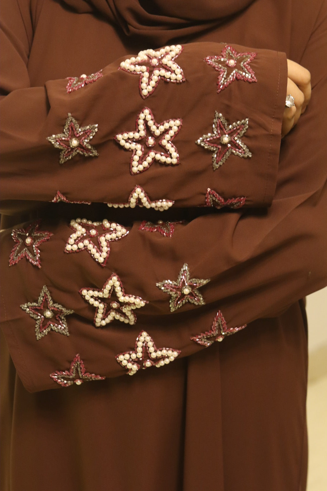 Tara handwork abaya with hijab