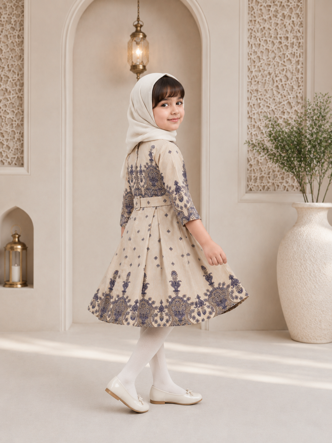 Kids Flared frock with waist belt
 (5-15 years)