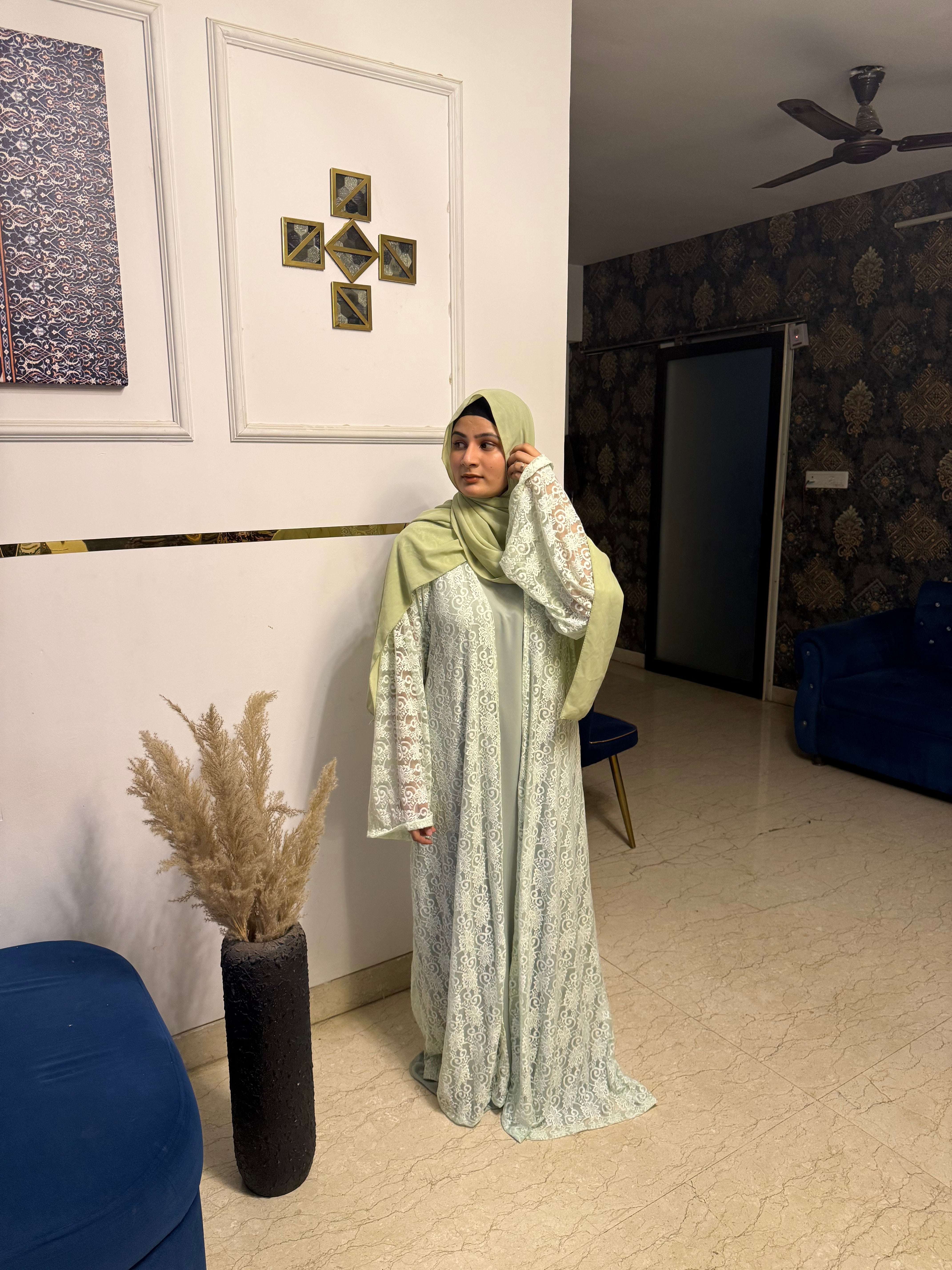 Pastel Seafoam shrug - Inner slit and hijab not included