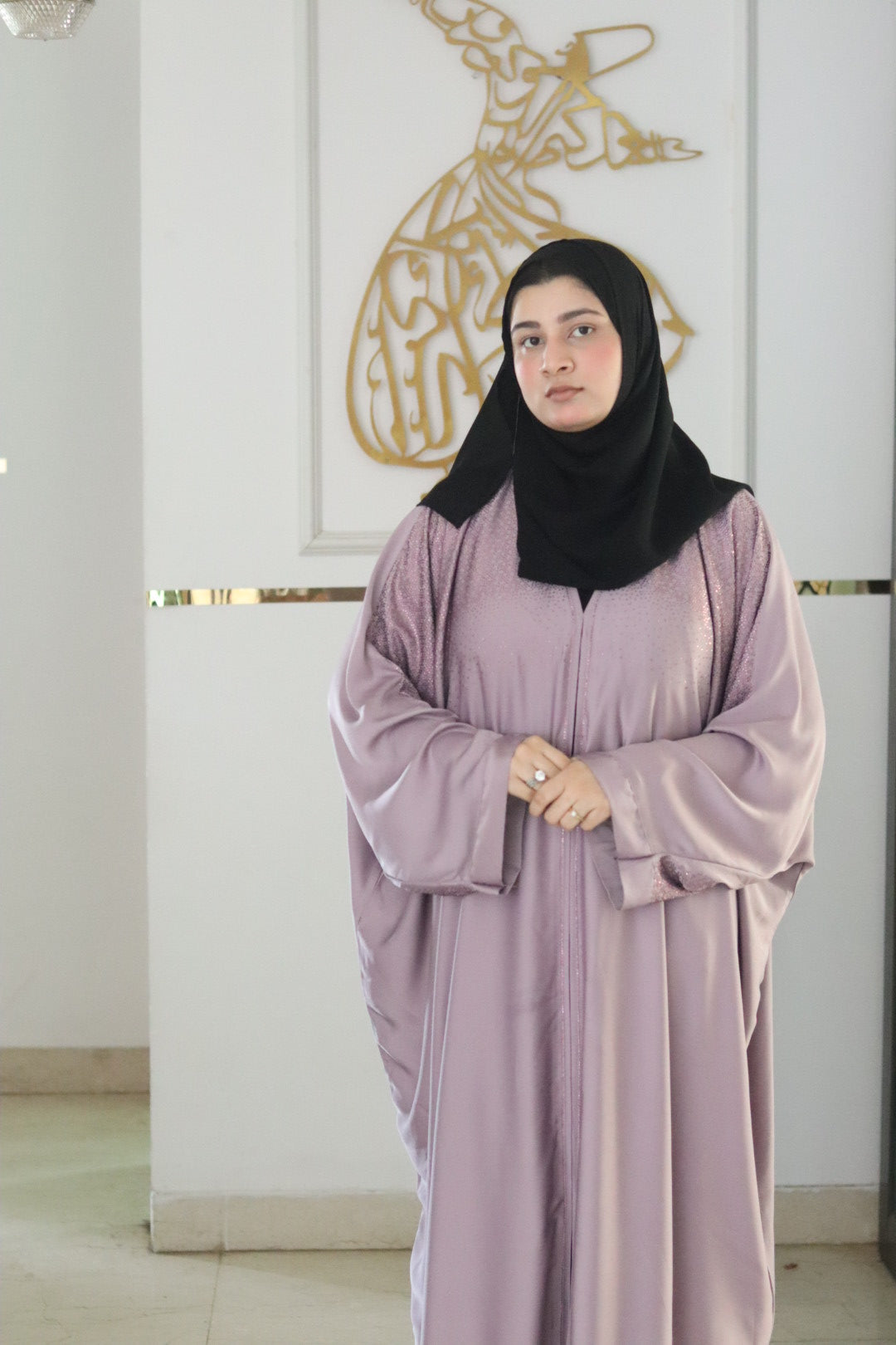 Mauve pearl Abaya (with hijab)
