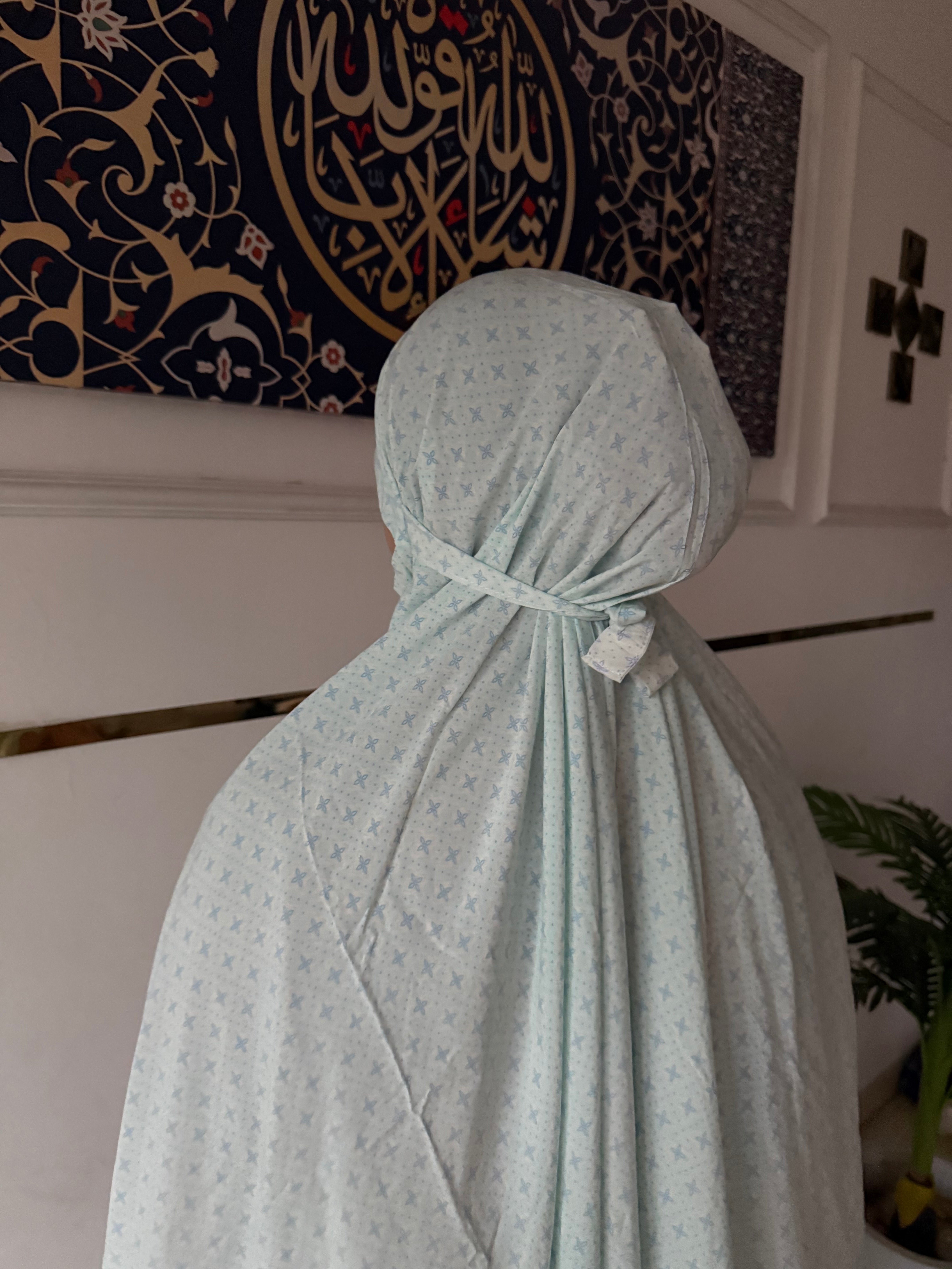 Mint printed Makhna- mid length