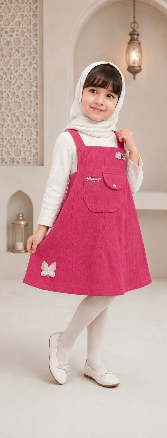 Magenta Pinafore Dress & Top Set
- kids (1-10 years)
