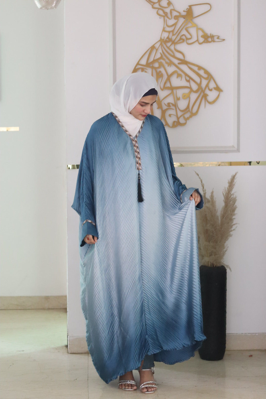 Ombre kaftan blue Abaya (with hijab)