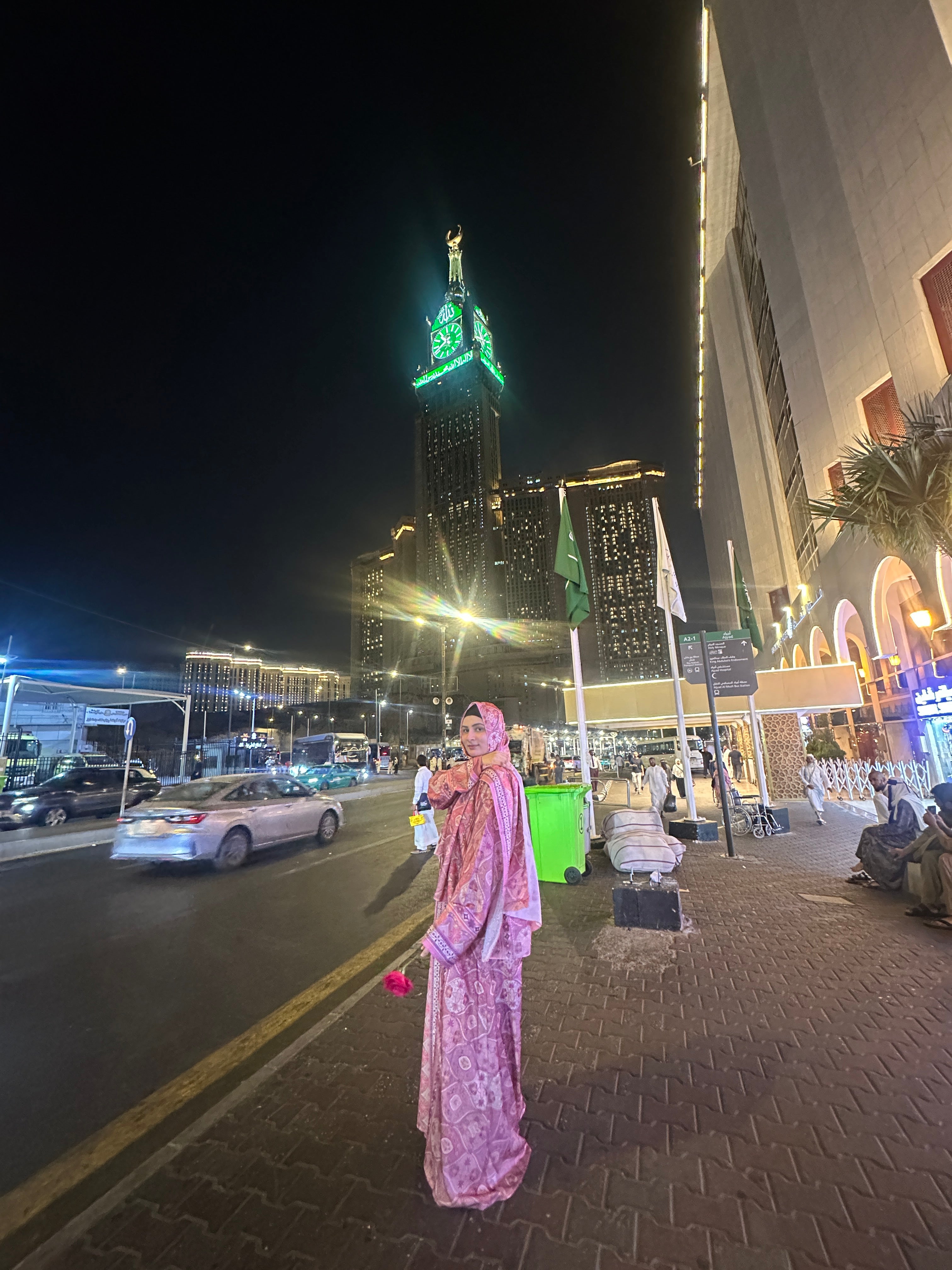 Maison Rose abaya full set (with matching Hijab & inner slit) -pink