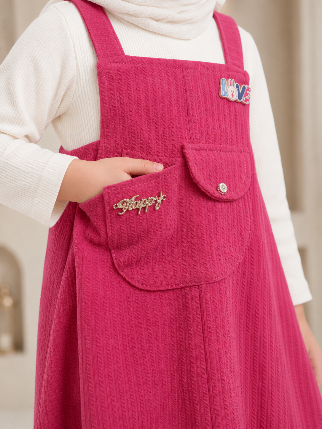Magenta Pinafore Dress & Top Set
- kids (1-10 years)