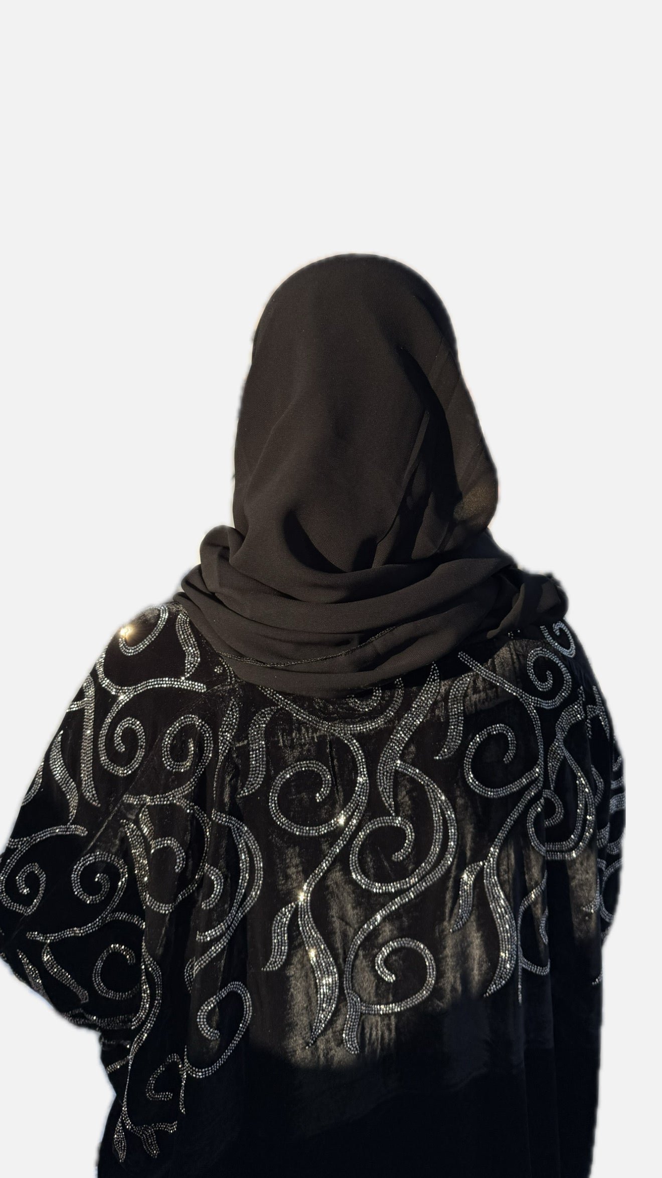 Dubai velvet abaya- black with hijab