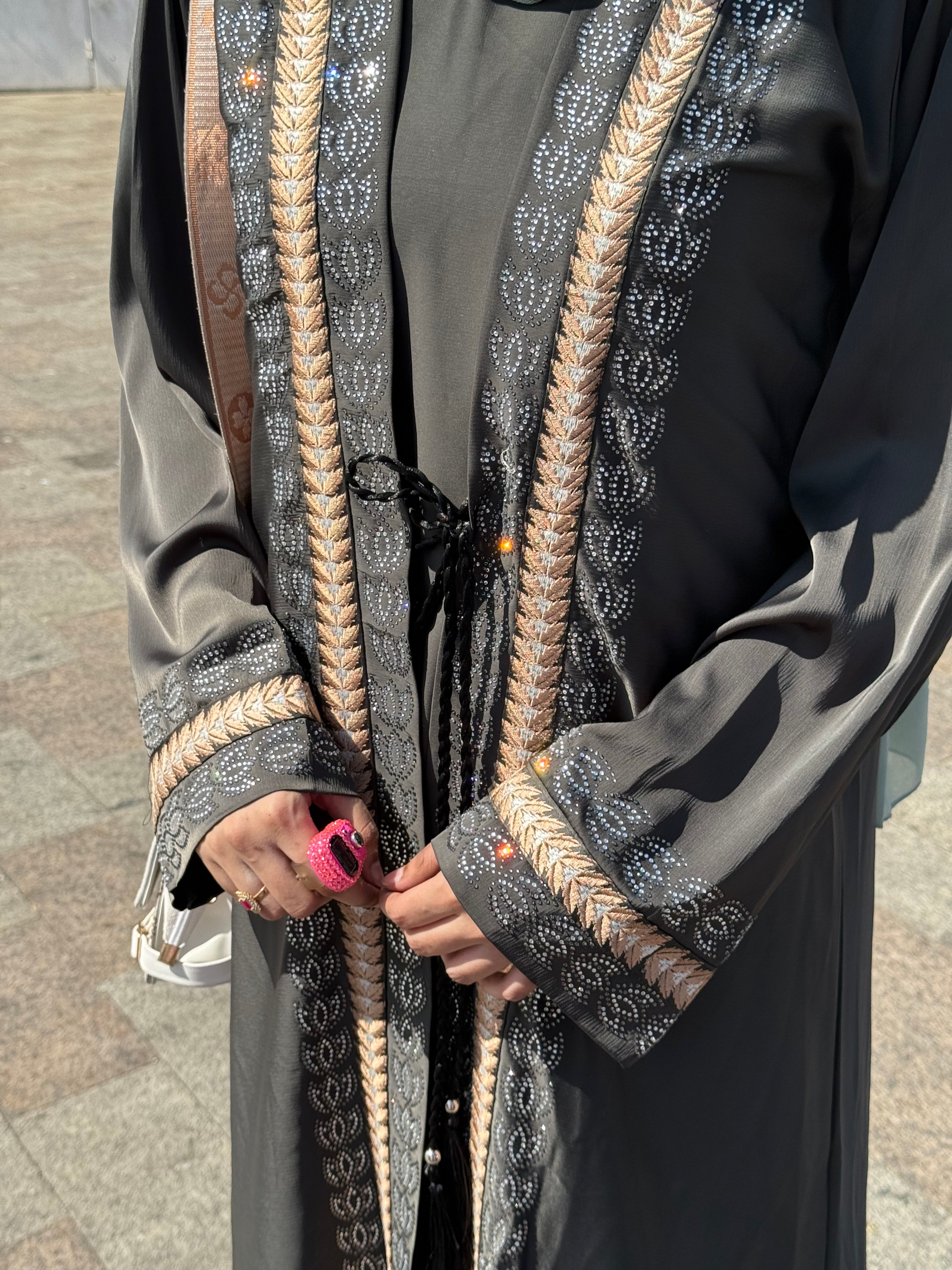 Arwa Stonework piece Abaya 2.0 (with hijab)