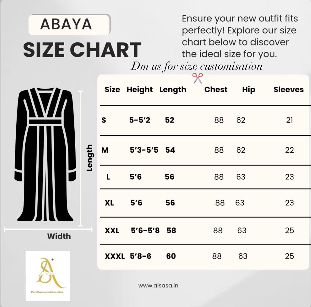 Printed Olive Coat Abaya -olive green (hijab included)