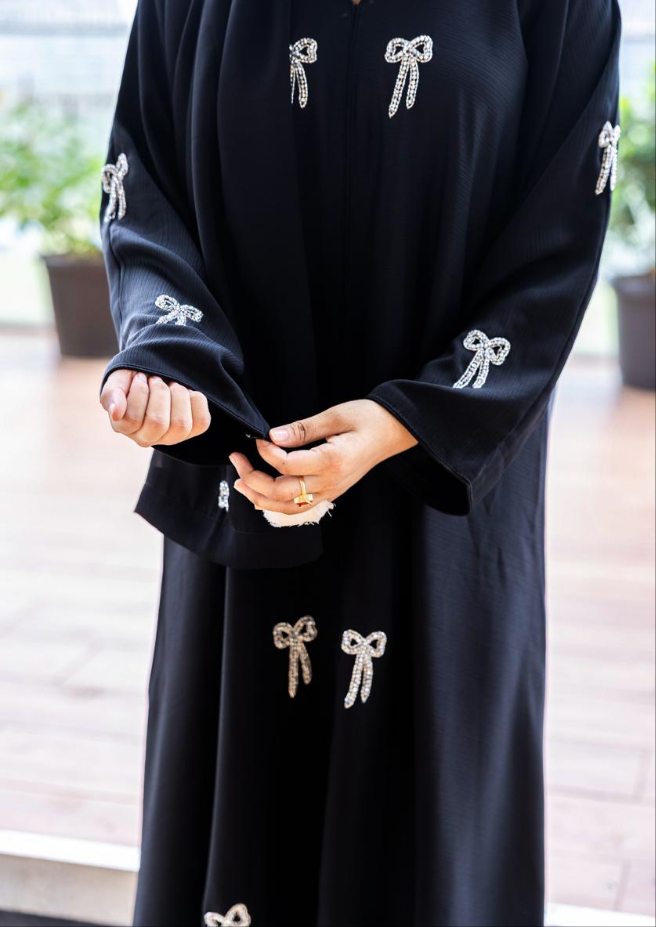 Bow handwork abaya (with Hijab)