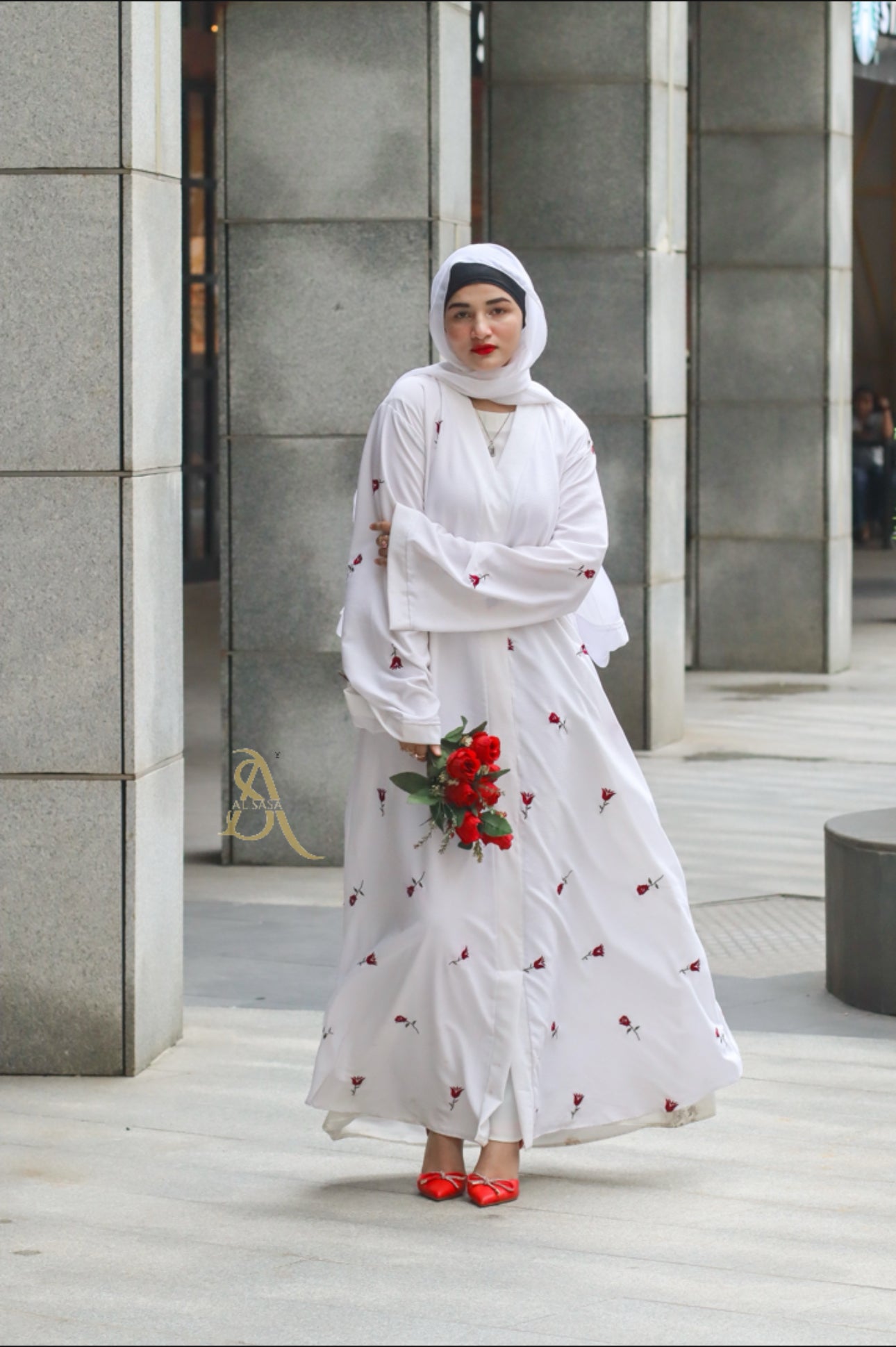 Rose Abaya White