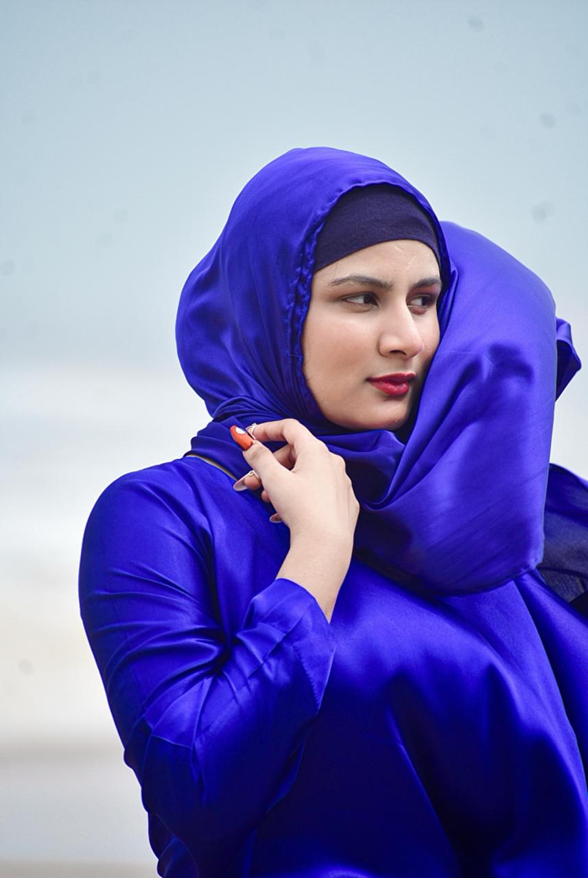 Malika Butterfly Abaya with Attached Inner Belt - Royal Blue (Hijab not included)