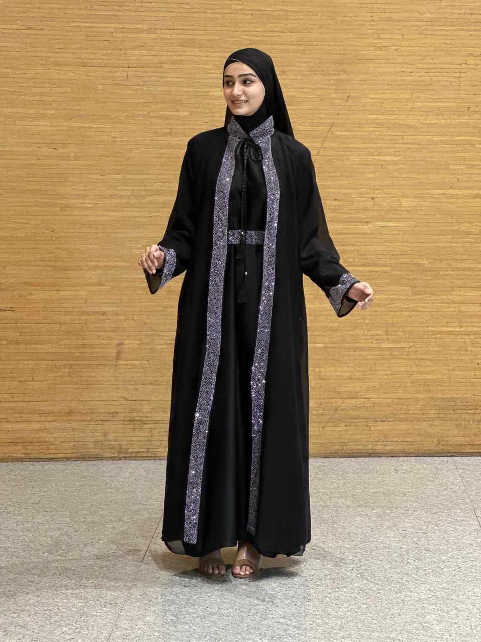 Arwa Stonework 2 piece Abaya (with hijab)