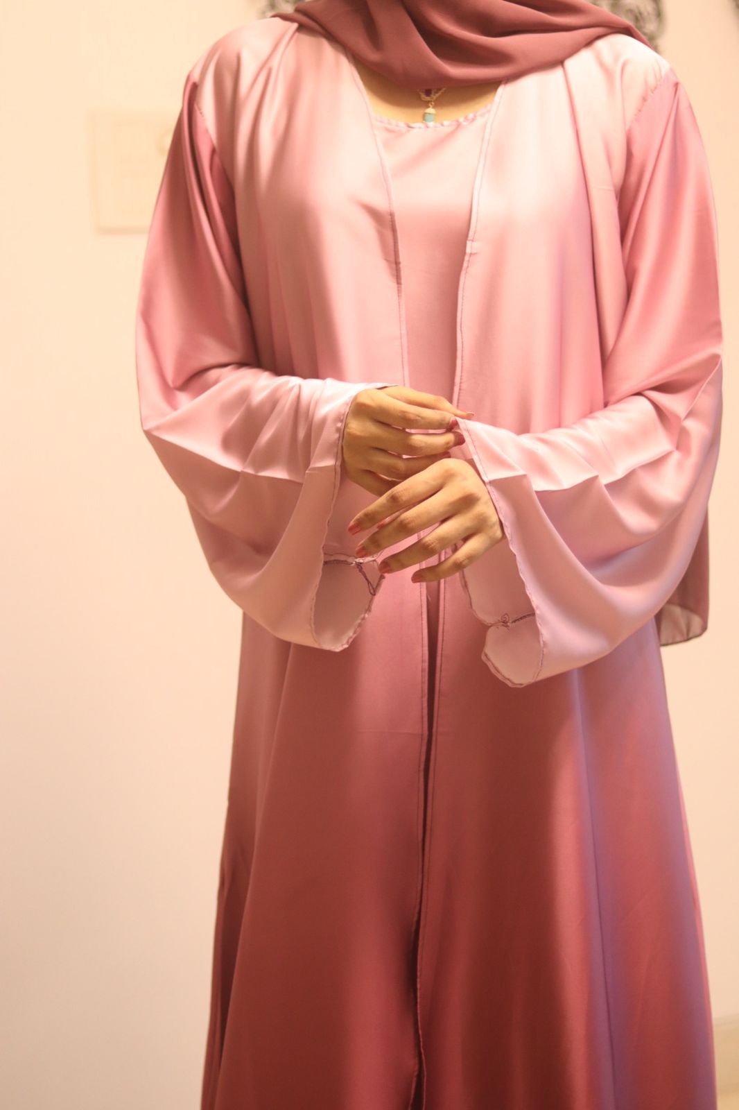 Pink Ombre Abaya (With Matching Hijab)