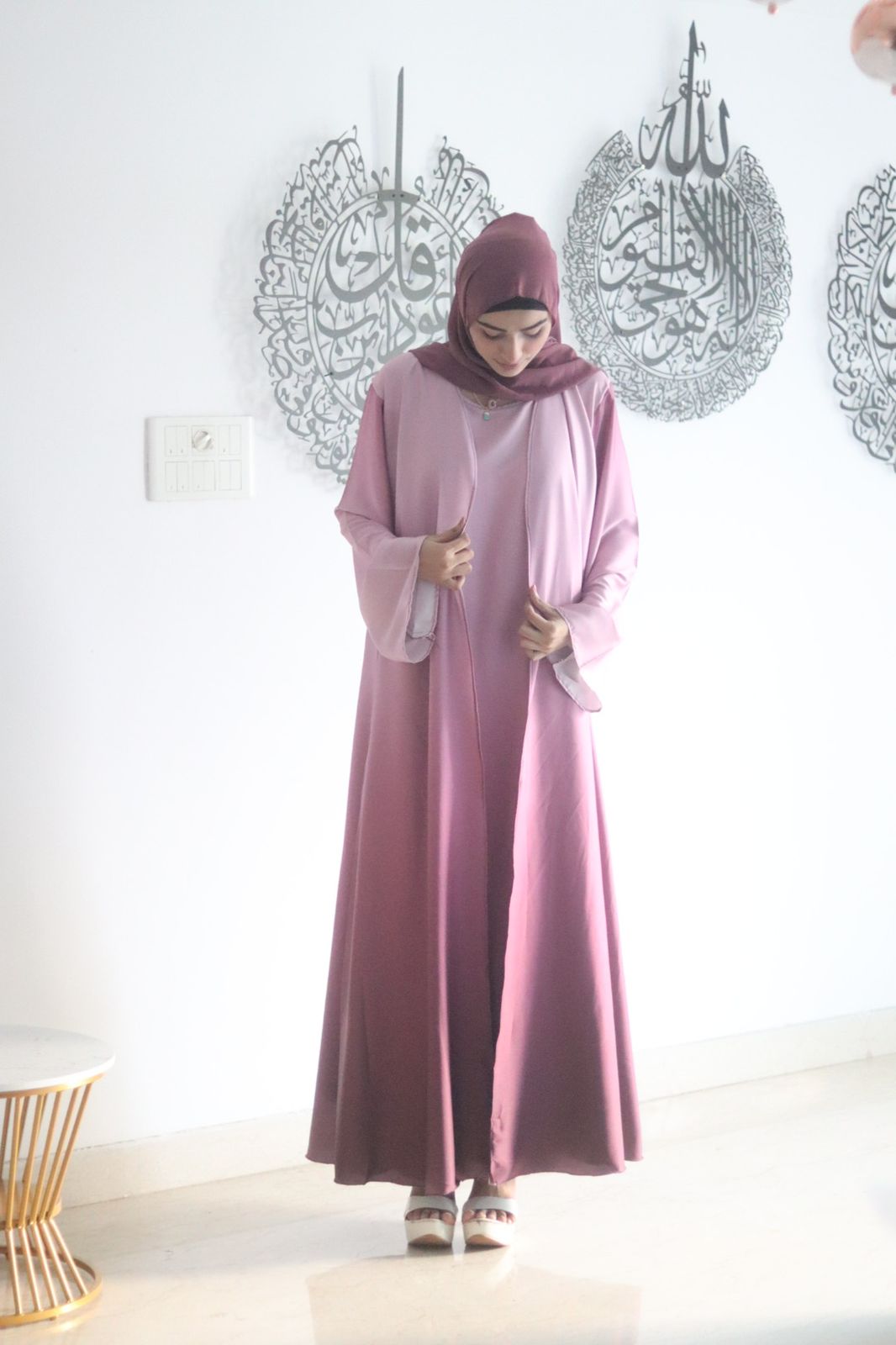 Pink Ombre Abaya (With Matching Hijab)