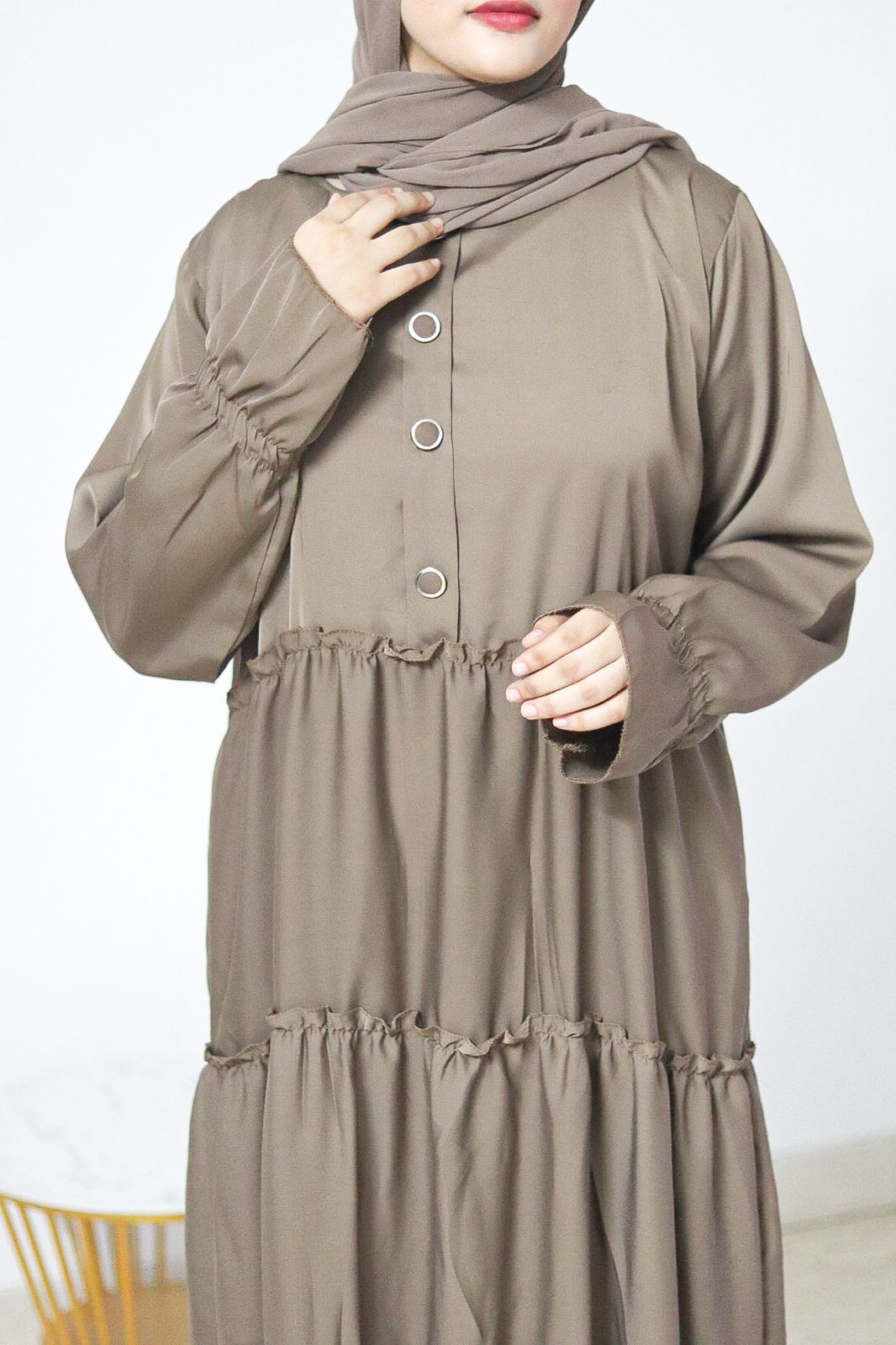 Cinnamon Ruffled Dress