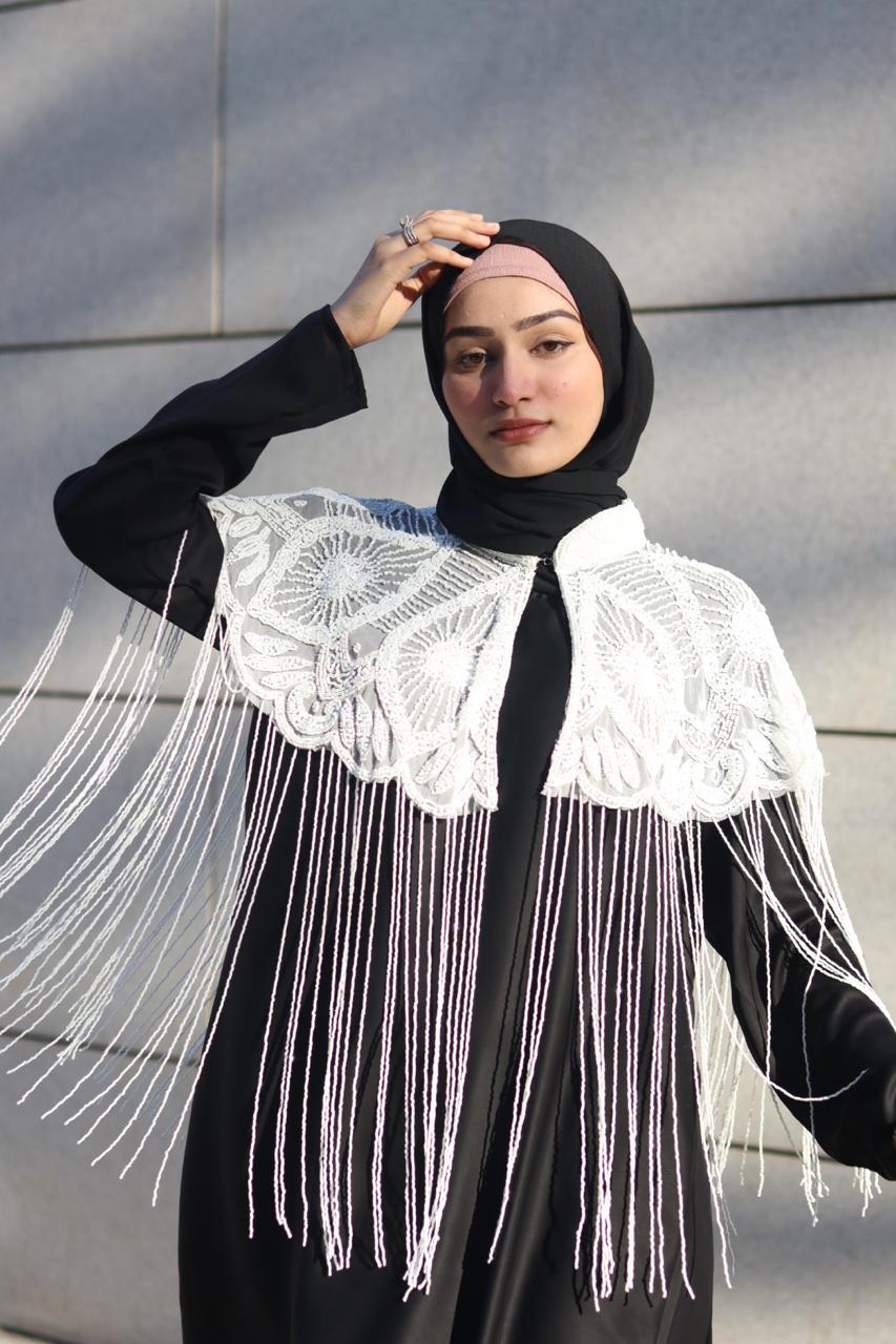 Luxury handwork cape Abaya - white (Abaya not included)