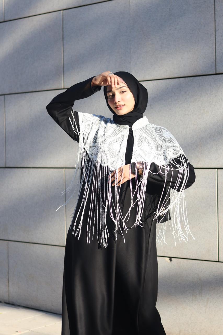Luxury handwork cape Abaya - white (Abaya not included)