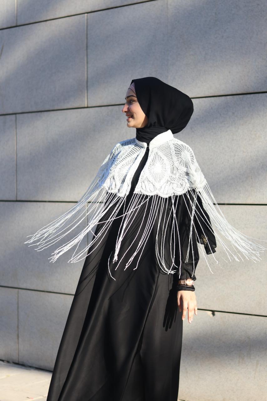 Luxury handwork cape Abaya - white (Abaya not included)