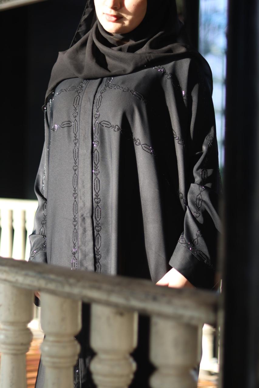 Qalbi Abaya - Black (With Matching Niqab & Hijab)