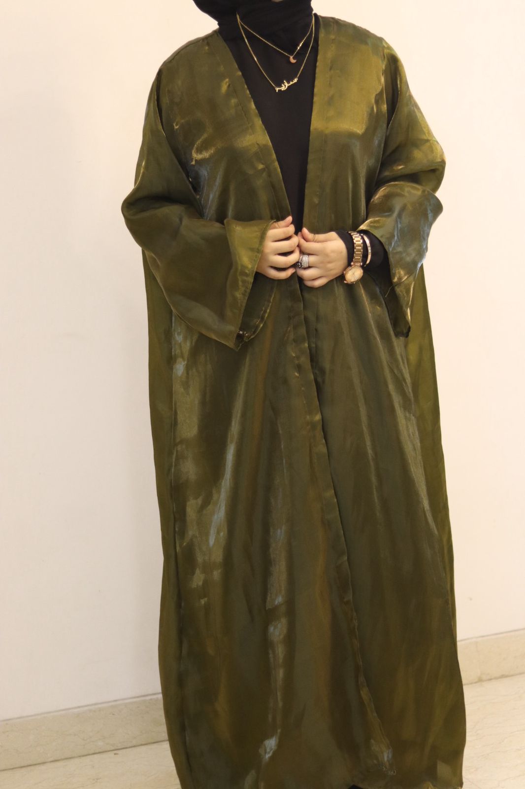 Elina olive green shrug (inner slit not included)