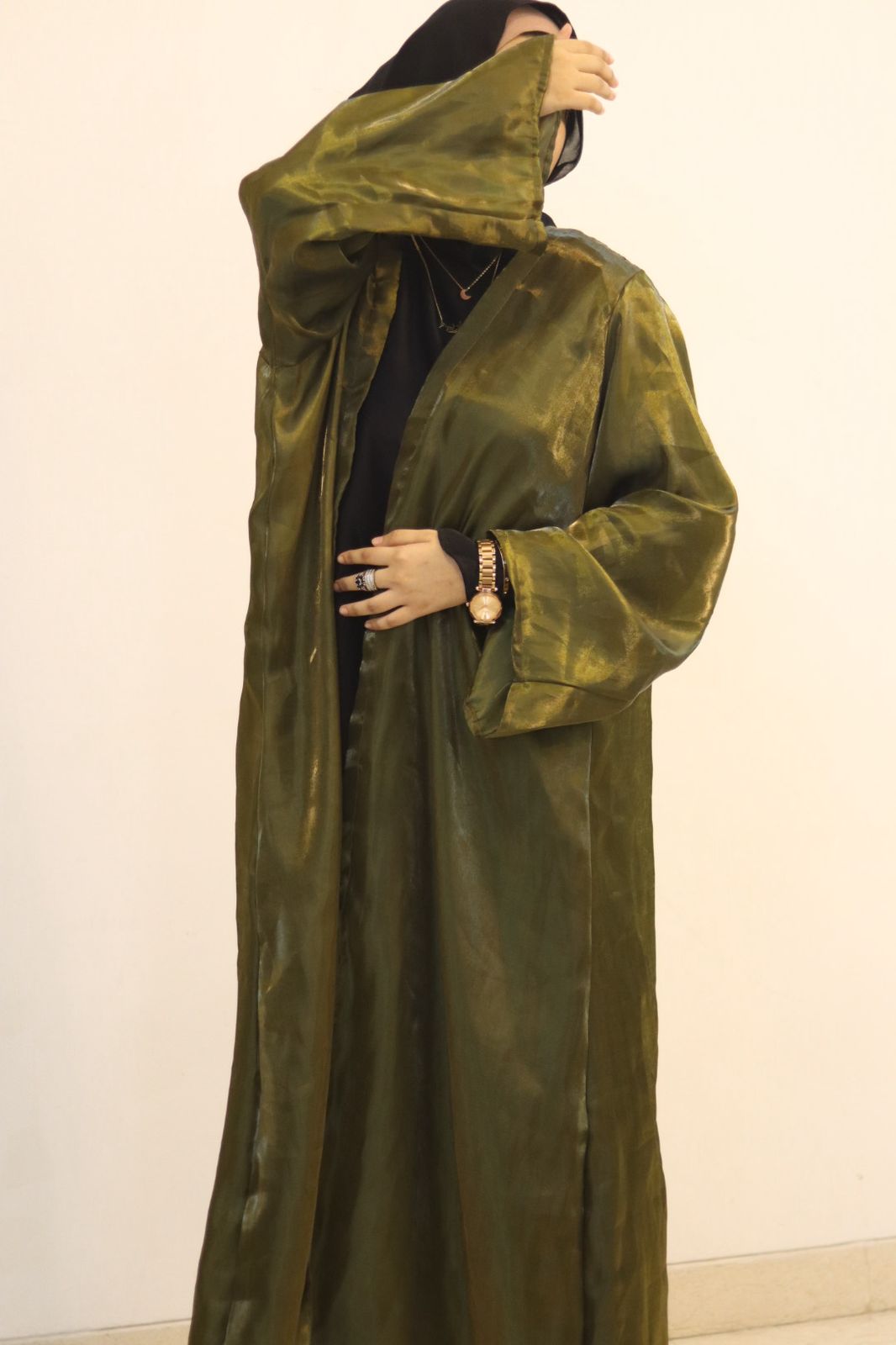 Elina olive green shrug (inner slit not included)