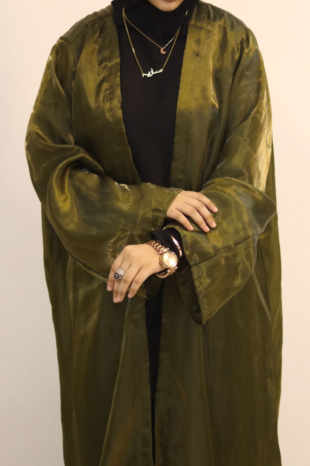 Elina olive green shrug (inner slit not included)