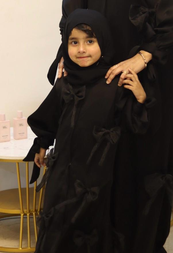 3D bow Abaya Kids - Black