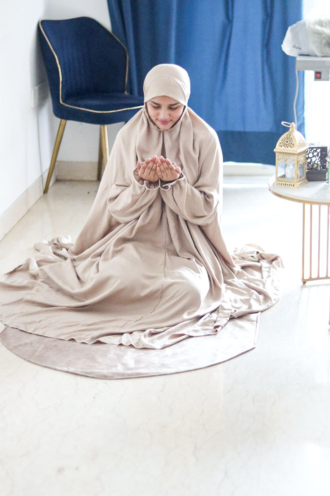 cream caramel one-piece Jilbab - Beige