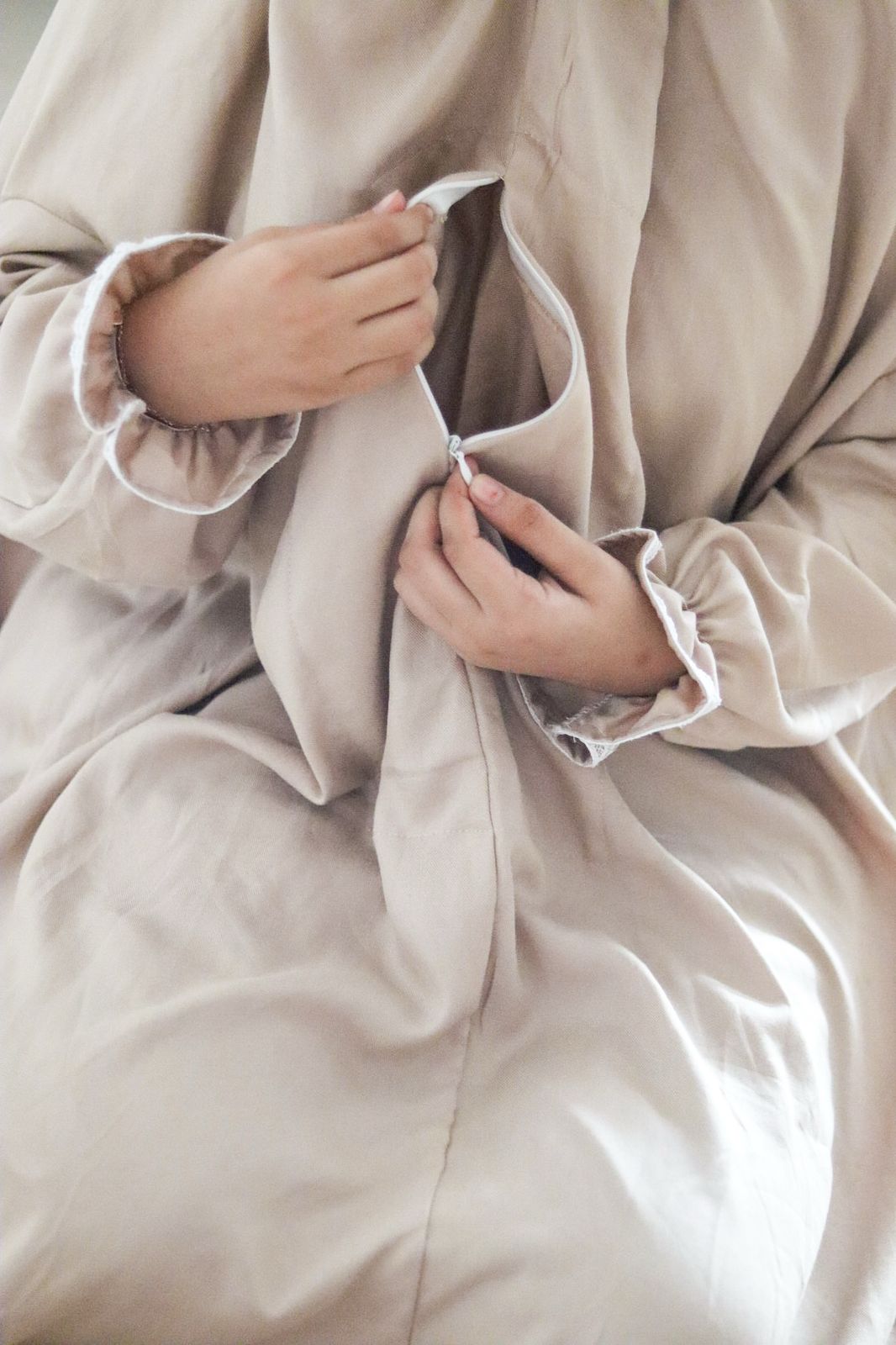 cream caramel one-piece Jilbab - Beige