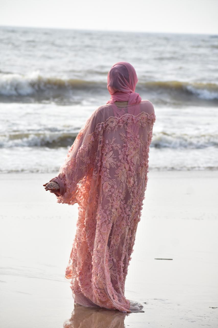 Rare Gems Shrug - Peach (inner slit & hijab not included)