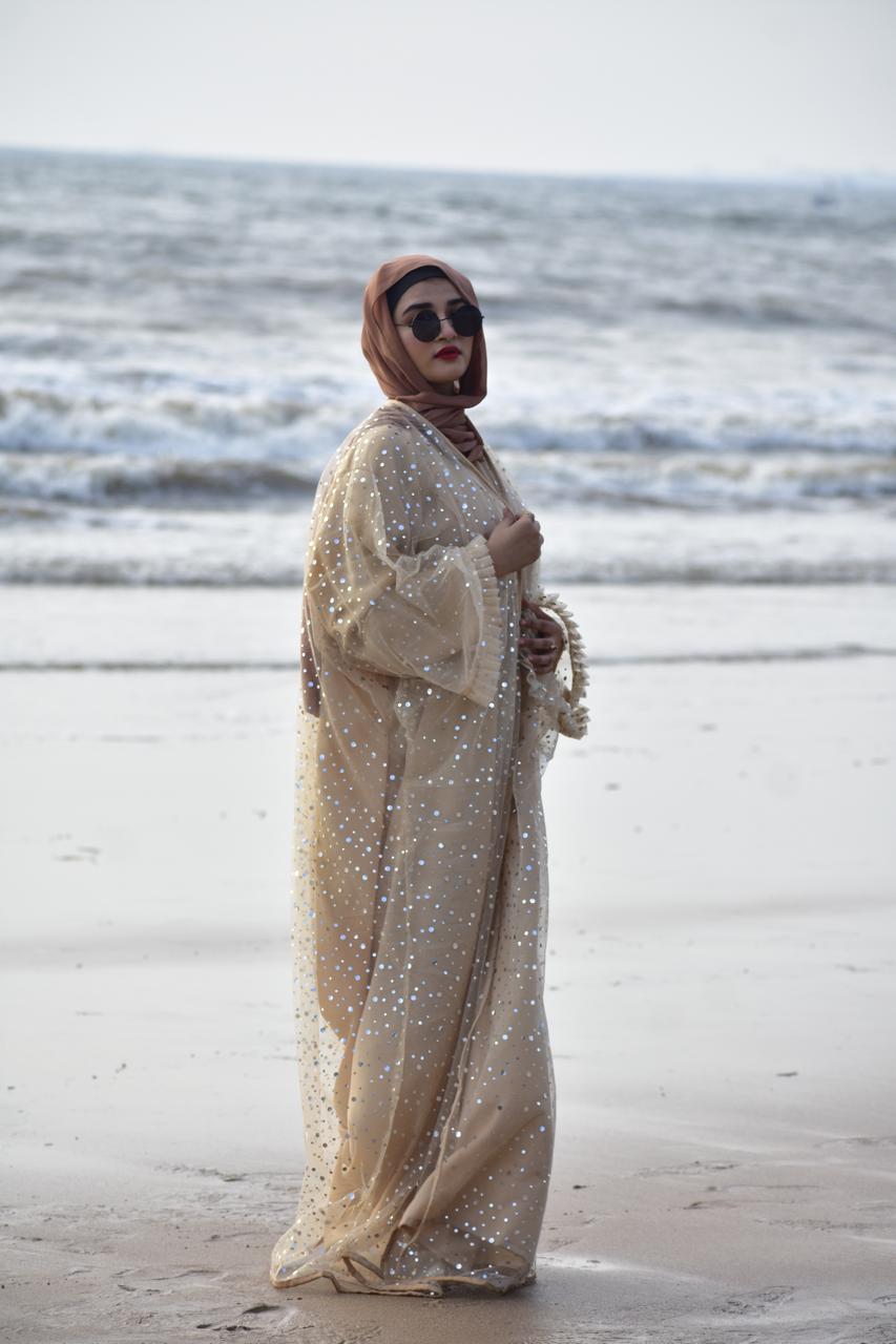 Zephyra Abaya Full set - Beige (without inner slit)