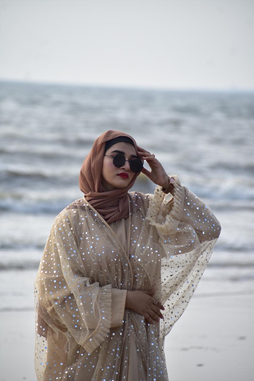 Zephyra Abaya Full set - Beige (without inner slit)