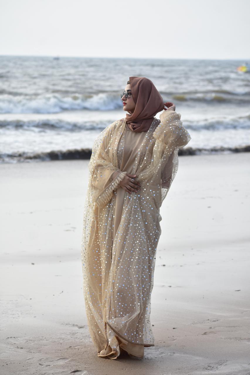 Zephyra Abaya Full set - Beige (without inner slit)