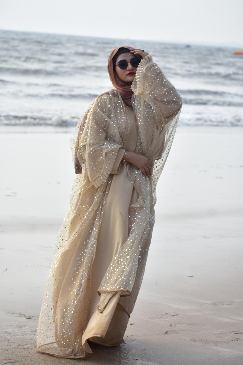 Zephyra Abaya Full set - Beige (without inner slit)